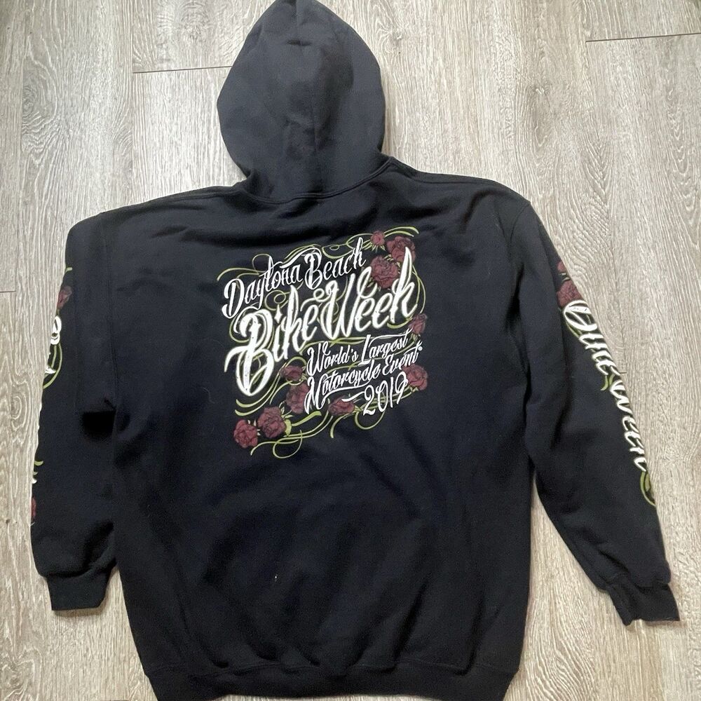 Daytona Bike Week Full Zip Hoodie 2019 Adult Small Beach Motorcycle Size XL
